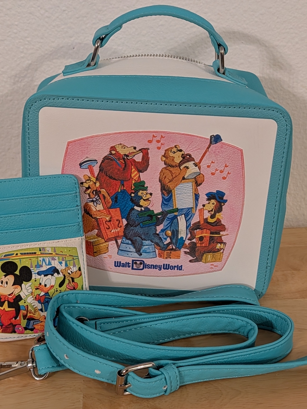 Loungefly WDW 50th Anniversary Vault Mickey & Friends Crossbody Bag And Wallet - Picture 2 of 5